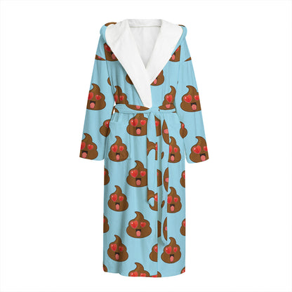 Lovely Poop Pattern Print Hooded Bathrobe