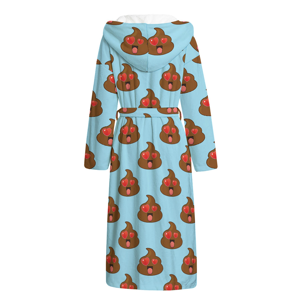 Lovely Poop Pattern Print Hooded Bathrobe