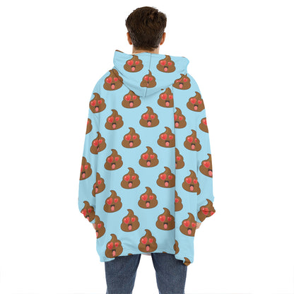 Lovely Poop Pattern Print Hoodie Blanket
