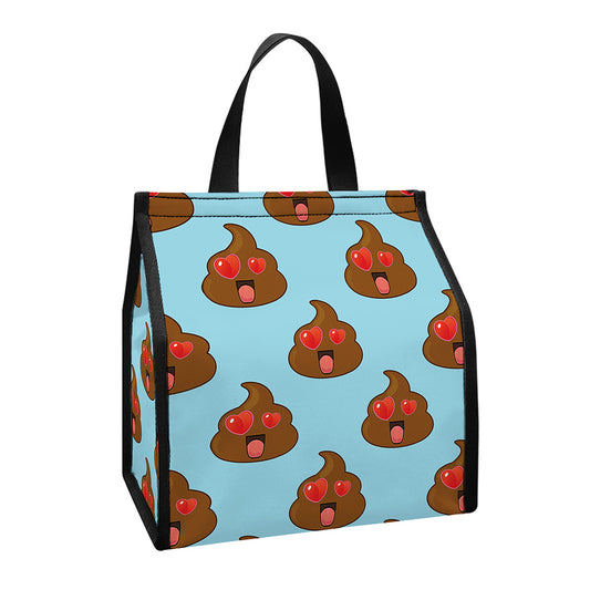 Lovely Poop Pattern Print Insulated Lunch Tote