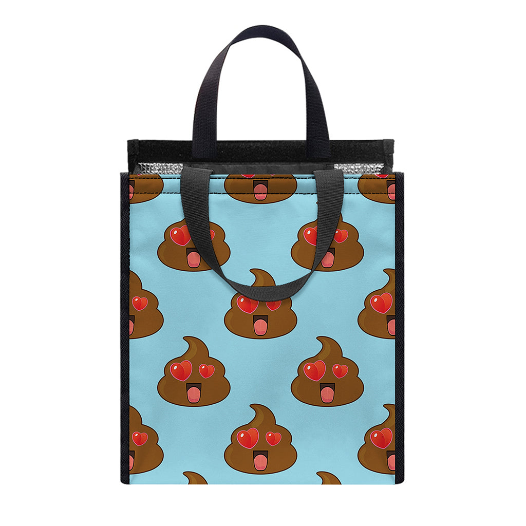 Lovely Poop Pattern Print Insulated Lunch Tote