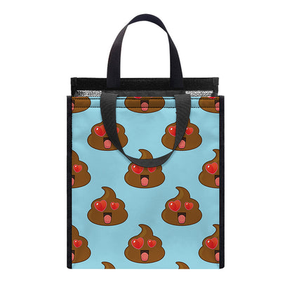 Lovely Poop Pattern Print Insulated Lunch Tote