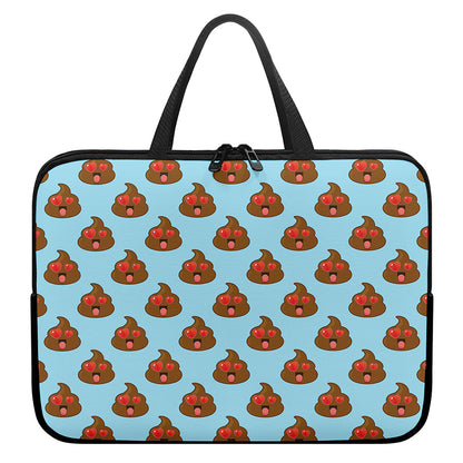 Lovely Poop Pattern Print Laptop Sleeve With Handle