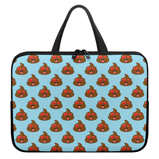 Lovely Poop Pattern Print Laptop Sleeve With Handle