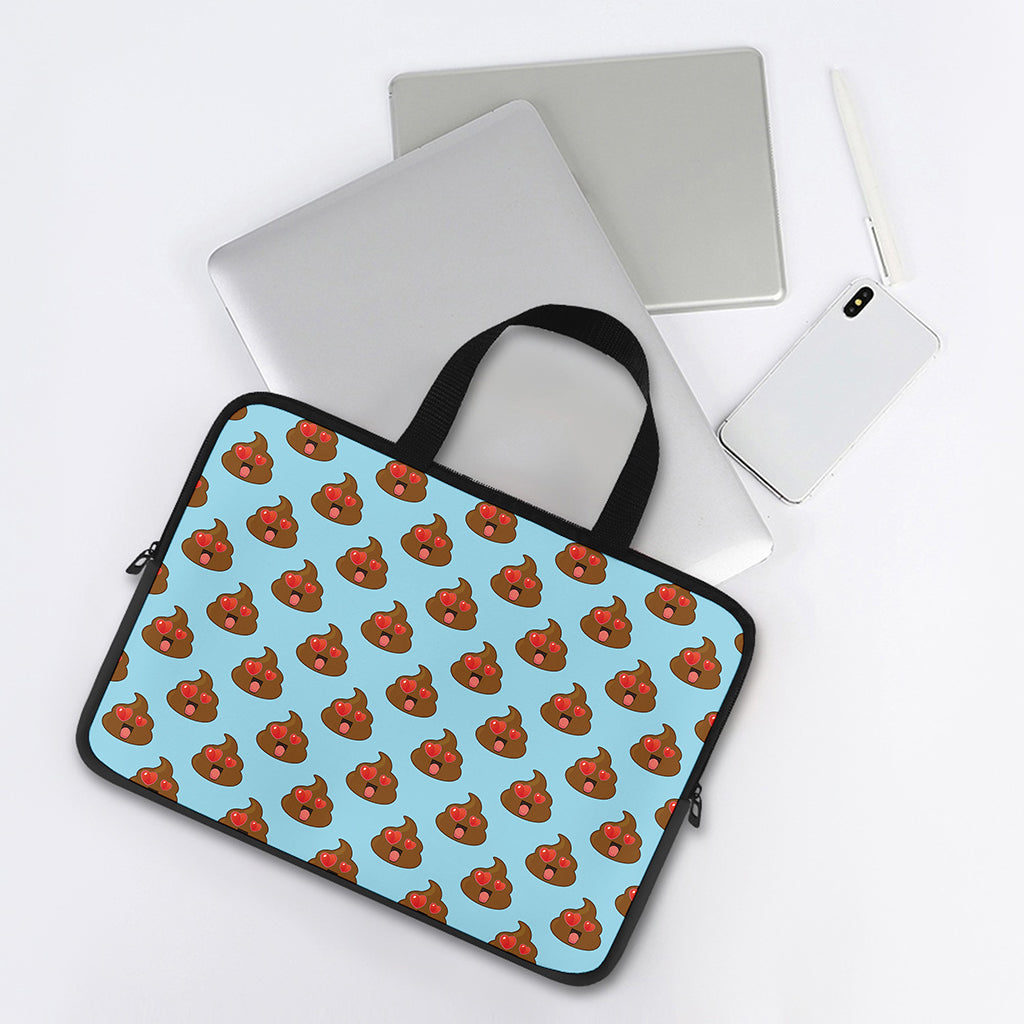 Lovely Poop Pattern Print Laptop Sleeve With Handle