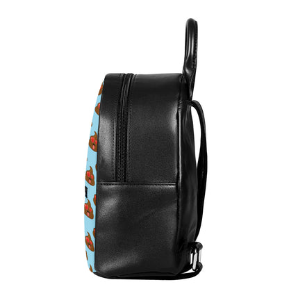Lovely Poop Pattern Print Leather Backpack