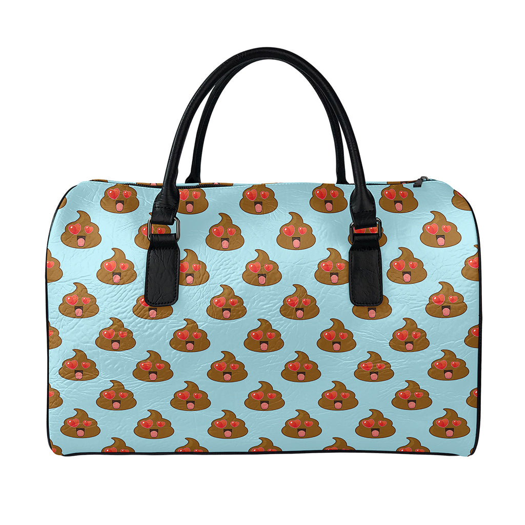 Lovely Poop Pattern Print Leather Duffle Bag