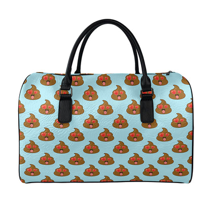 Lovely Poop Pattern Print Leather Duffle Bag