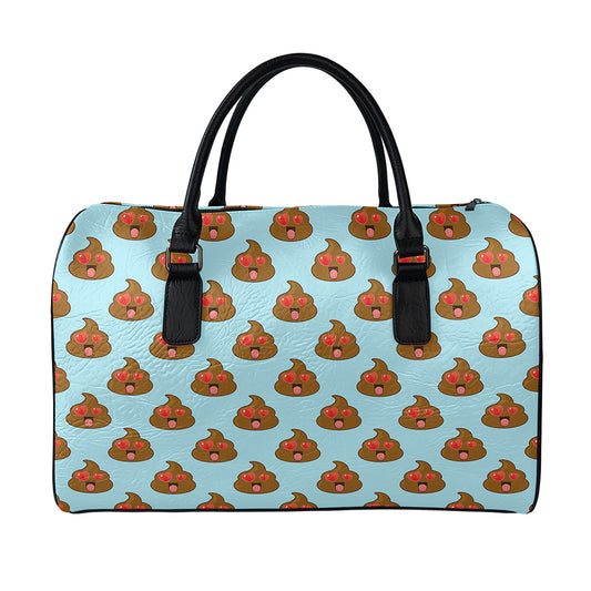Lovely Poop Pattern Print Leather Duffle Bag