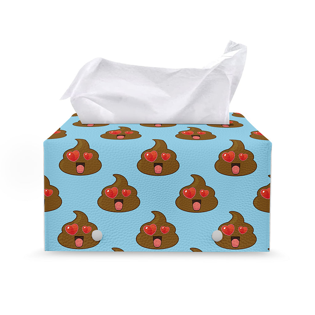 Lovely Poop Pattern Print Leather Tissue Box Cover