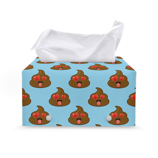 Lovely Poop Pattern Print Leather Tissue Box Cover