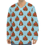 Lovely Poop Pattern Print Long Sleeve Baseball Jersey