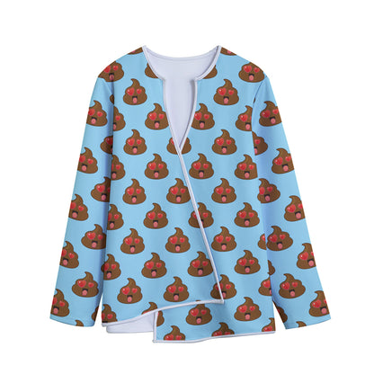 Lovely Poop Pattern Print Long Sleeve Short Coat