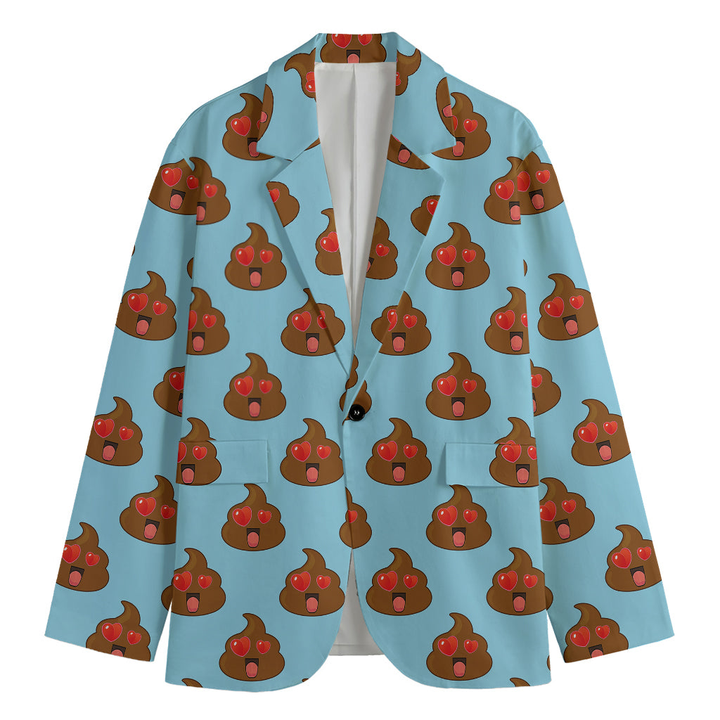Lovely Poop Pattern Print Men's Cotton Blazer