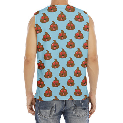 Lovely Poop Pattern Print Men's Fitness Tank Top