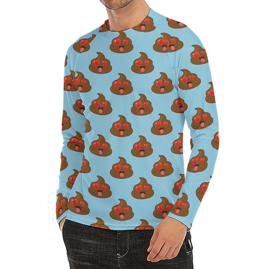 Lovely Poop Pattern Print Men's Long Sleeve Rash Guard