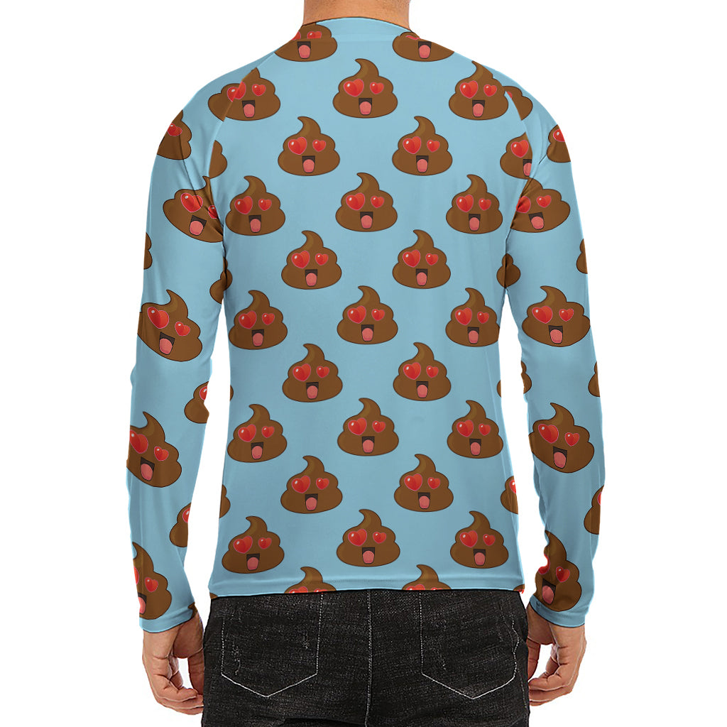 Lovely Poop Pattern Print Men's Long Sleeve Rash Guard