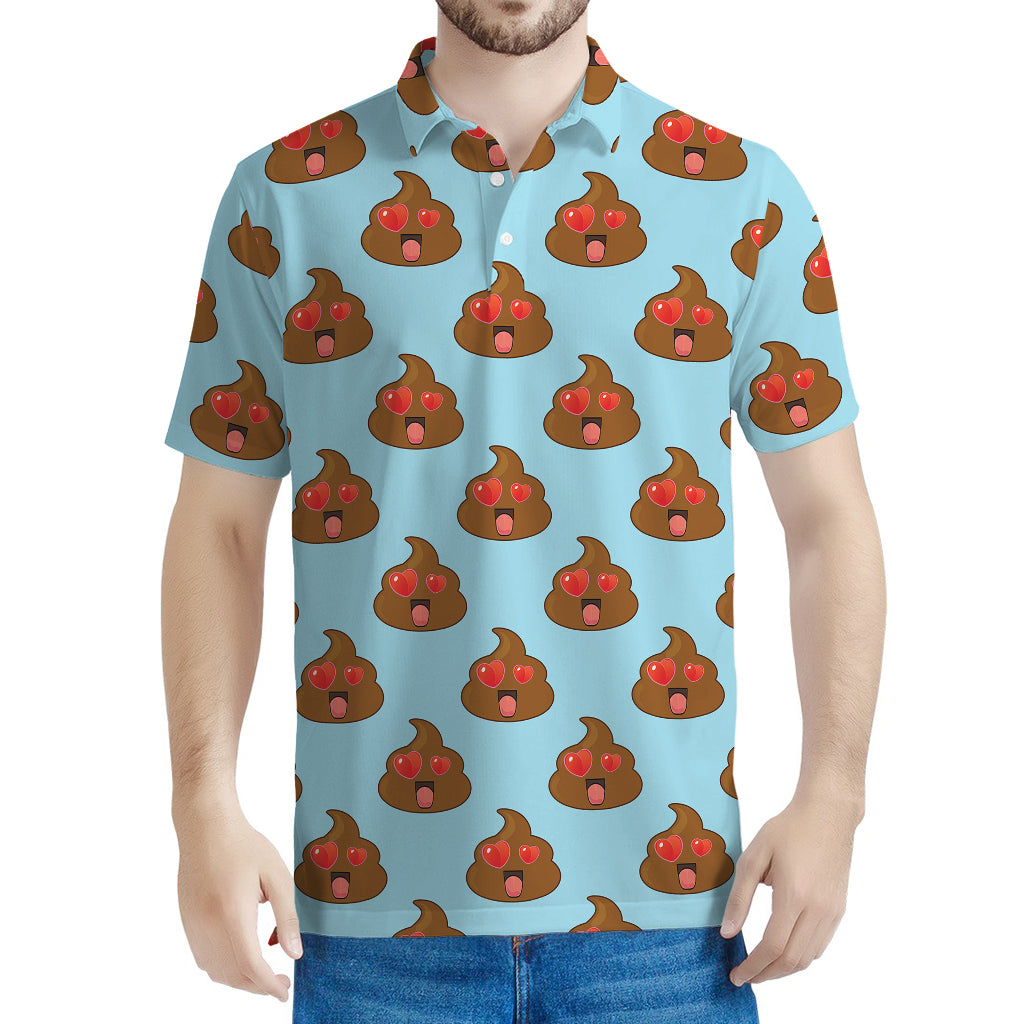 Lovely Poop Pattern Print Men's Polo Shirt