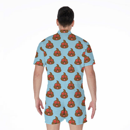 Lovely Poop Pattern Print Men's Rompers