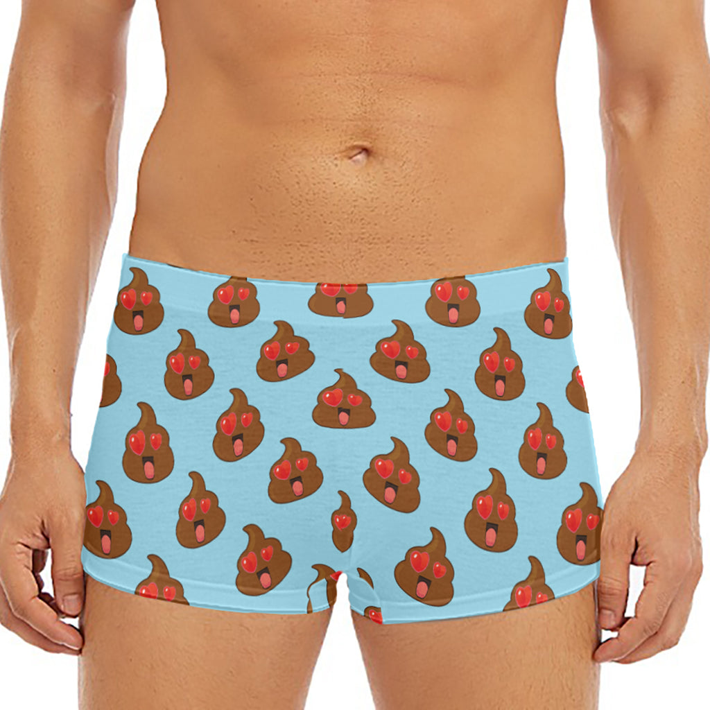 Lovely Poop Pattern Print Men's Short Boxer Briefs