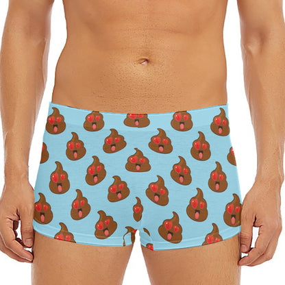 Lovely Poop Pattern Print Men's Short Boxer Briefs