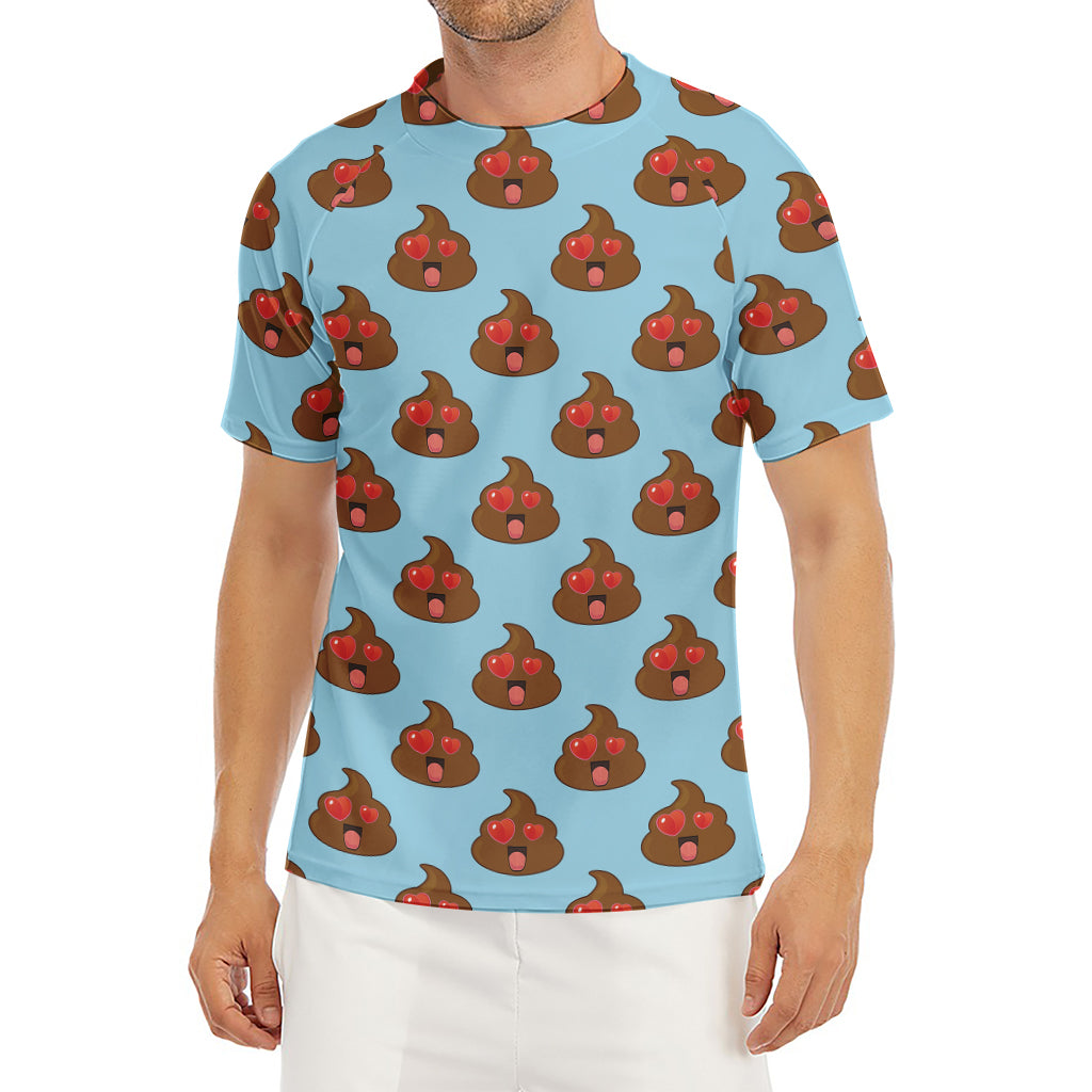 Lovely Poop Pattern Print Men's Short Sleeve Rash Guard