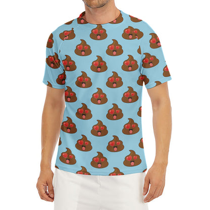Lovely Poop Pattern Print Men's Short Sleeve Rash Guard