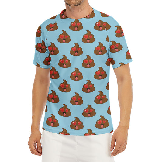 Lovely Poop Pattern Print Men's Short Sleeve Rash Guard