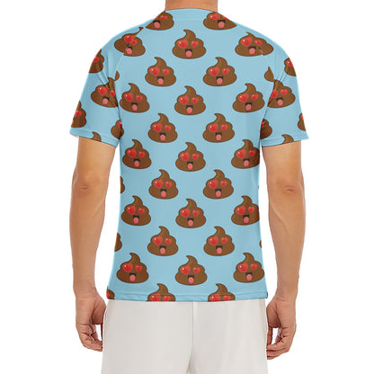 Lovely Poop Pattern Print Men's Short Sleeve Rash Guard