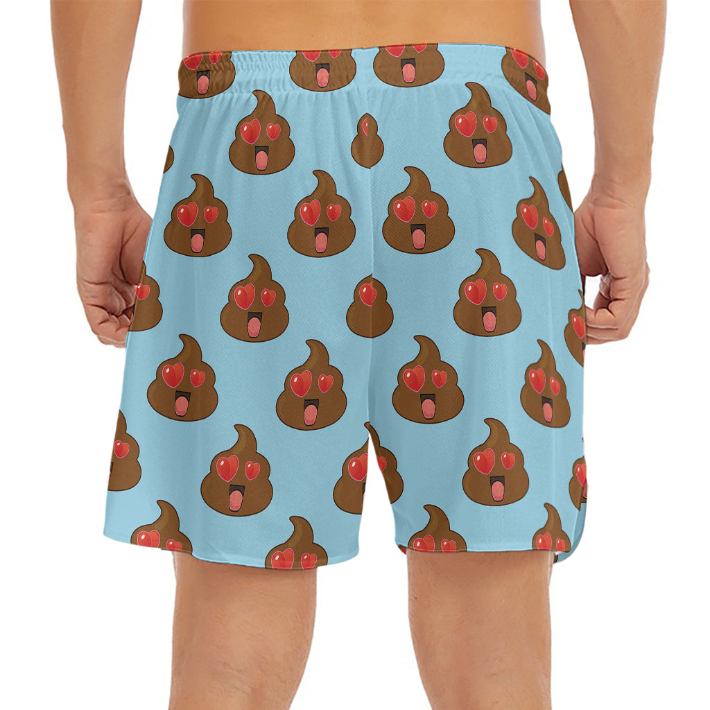 Lovely Poop Pattern Print Men's Split Running Shorts