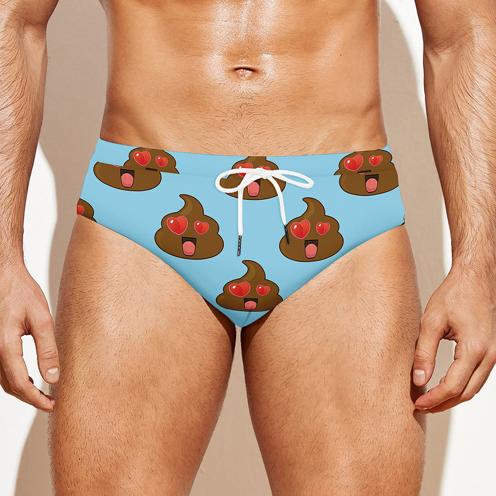 Lovely Poop Pattern Print Men's Swim Briefs