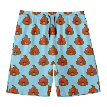 Lovely Poop Pattern Print Men's Swim Trunks