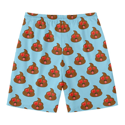 Lovely Poop Pattern Print Men's Swim Trunks