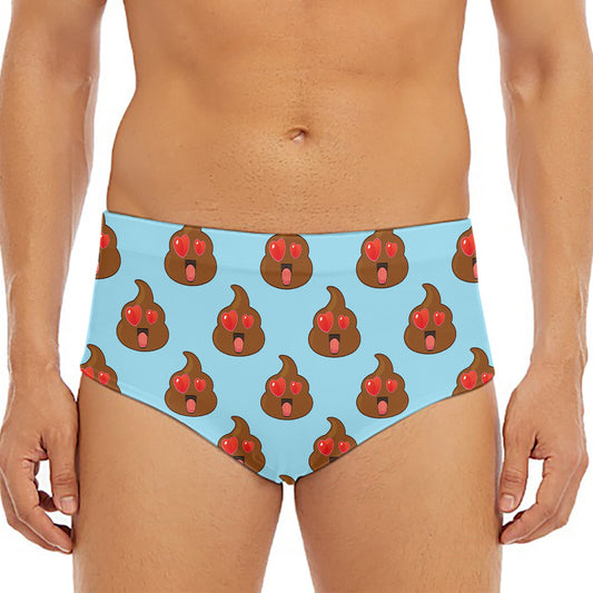 Lovely Poop Pattern Print Men's Triangle Swim Briefs