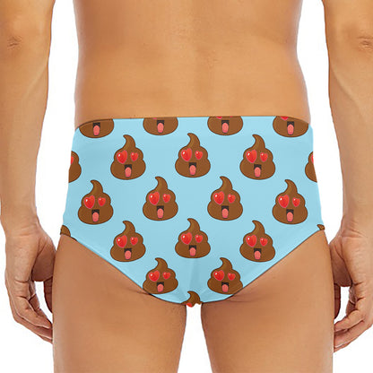 Lovely Poop Pattern Print Men's Triangle Swim Briefs