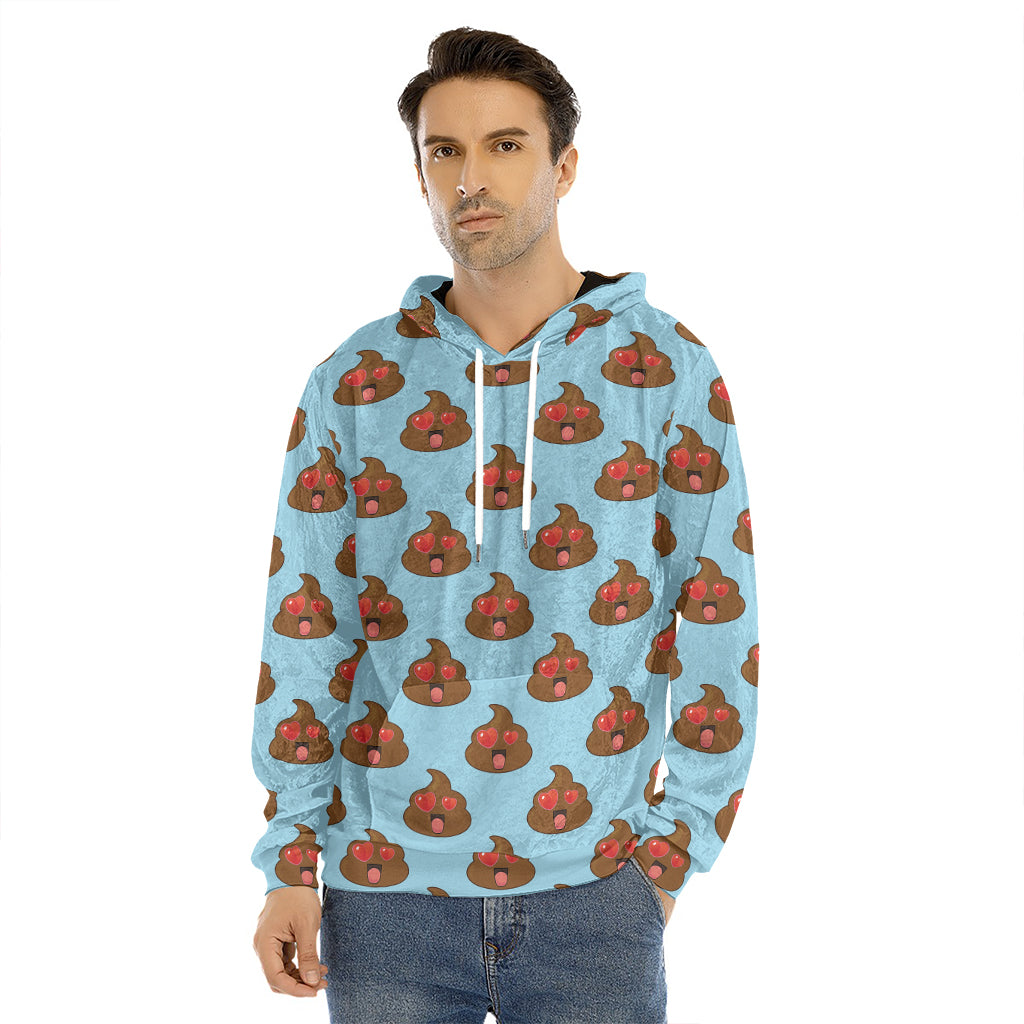 Lovely Poop Pattern Print Men's Velvet Pullover Hoodie