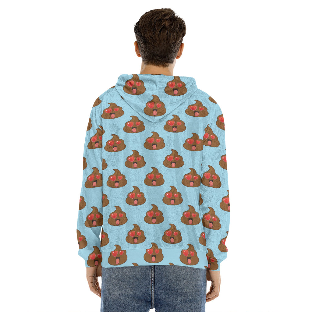 Lovely Poop Pattern Print Men's Velvet Pullover Hoodie