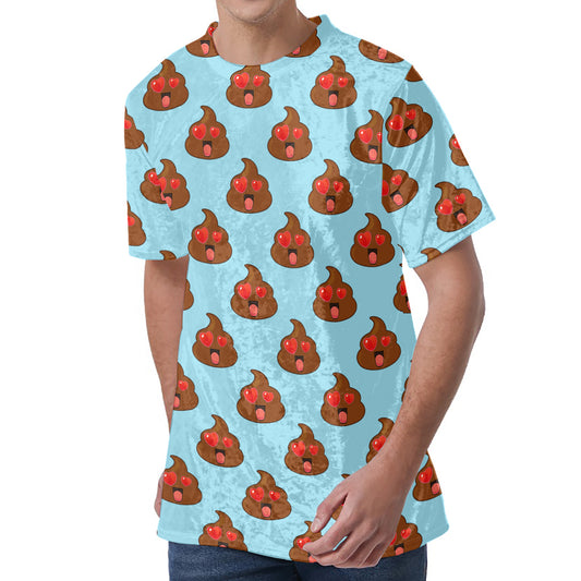 Lovely Poop Pattern Print Men's Velvet T-Shirt