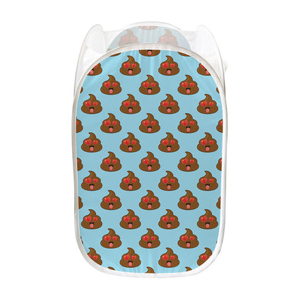 Lovely Poop Pattern Print Mesh Laundry Hamper