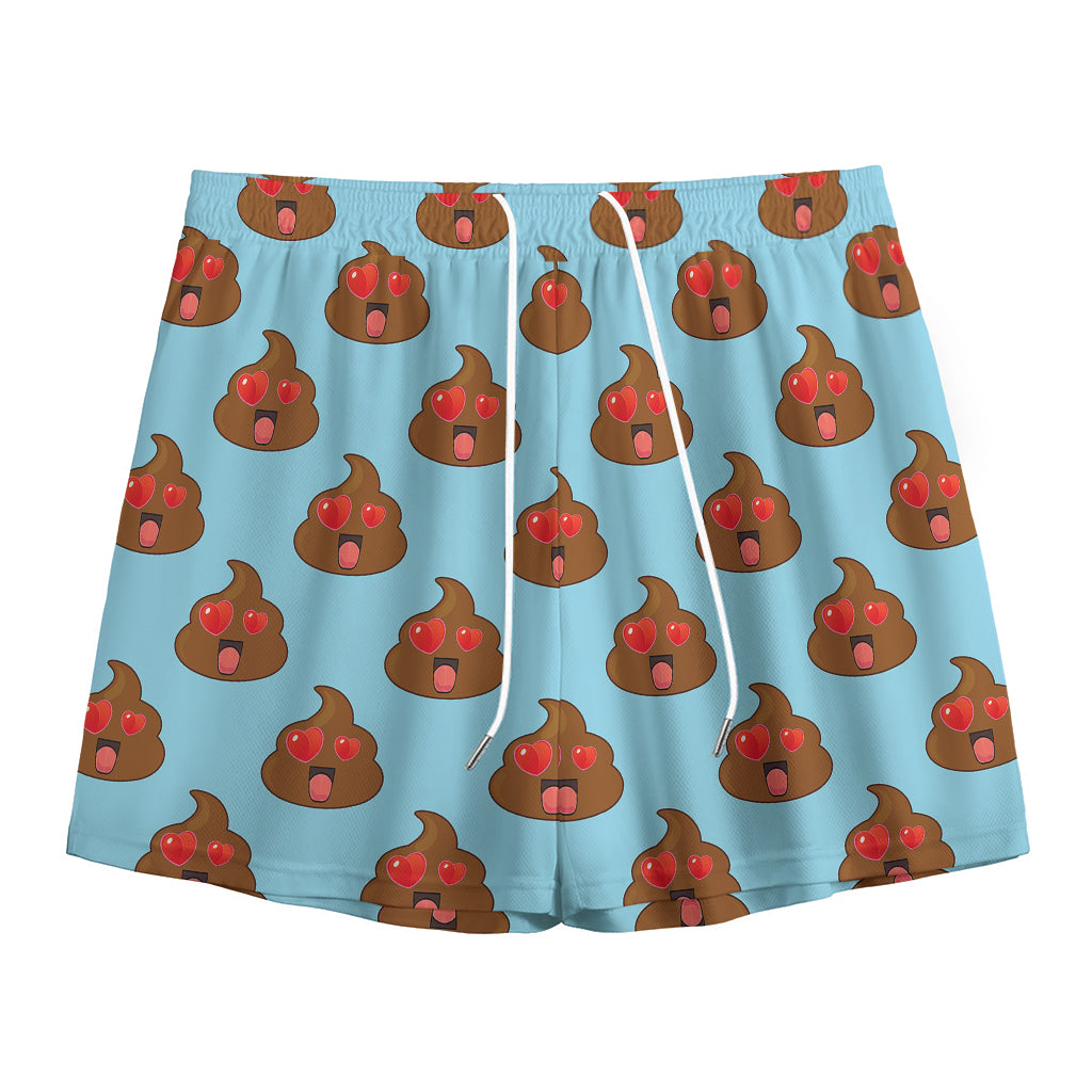 Lovely Poop Pattern Print Mesh Shorts