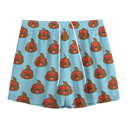 Lovely Poop Pattern Print Mesh Shorts
