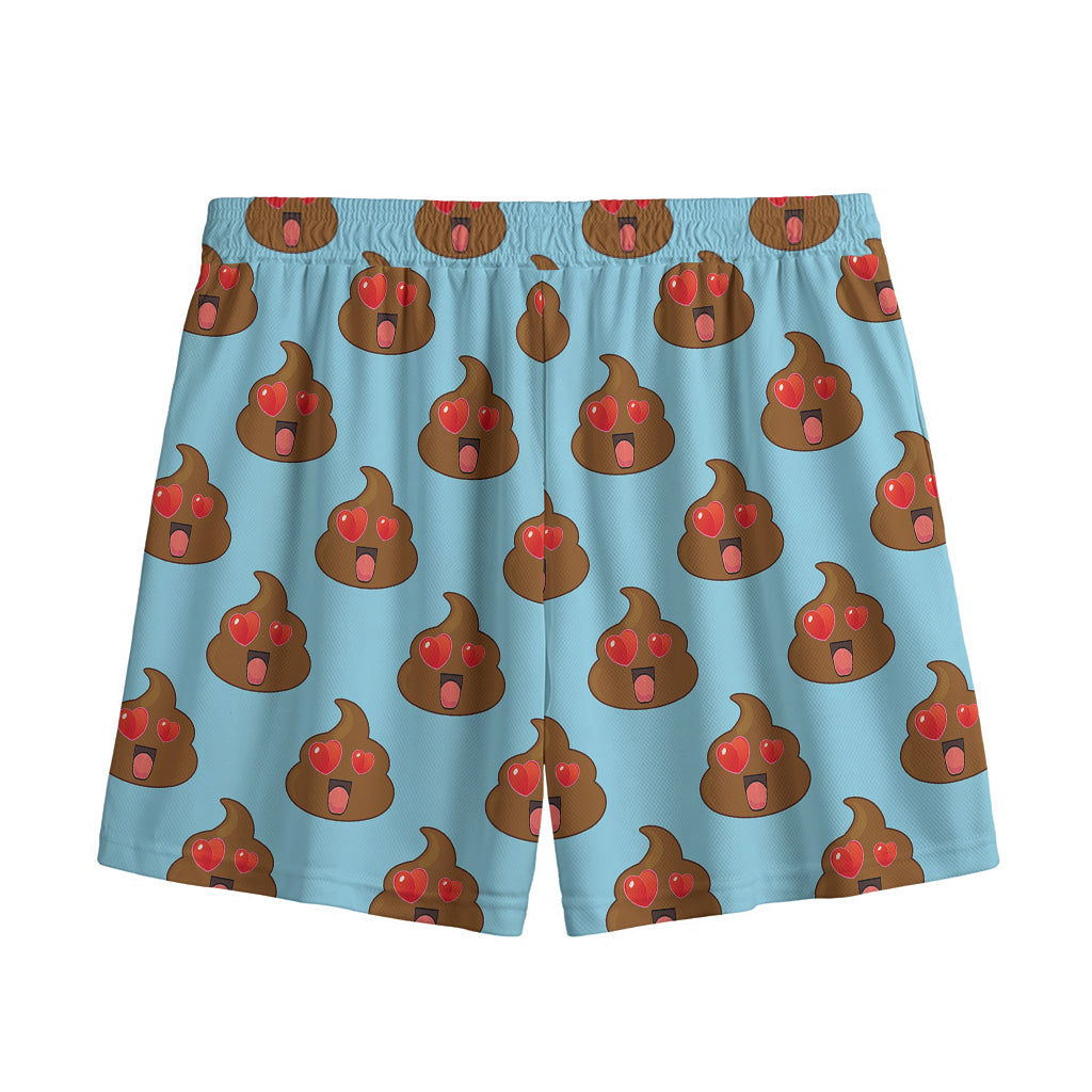 Lovely Poop Pattern Print Mesh Shorts