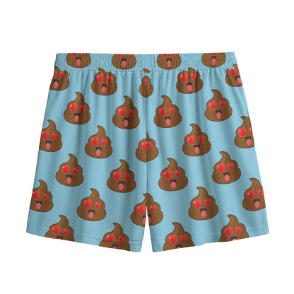 Lovely Poop Pattern Print Mesh Shorts