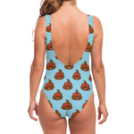 Lovely Poop Pattern Print One Piece Swimsuit
