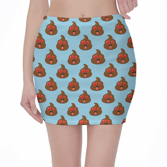 Lovely Poop Pattern Print Pencil Mini Skirt