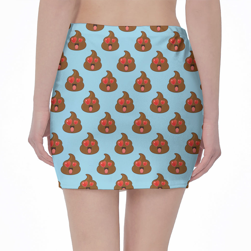 Lovely Poop Pattern Print Pencil Mini Skirt
