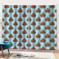 Lovely Poop Pattern Print Pencil Pleat Curtains