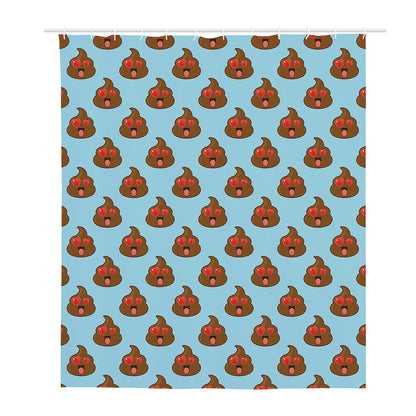 Lovely Poop Pattern Print Polyester Shower Curtain