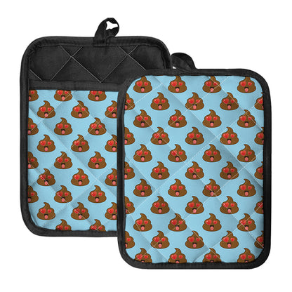 Lovely Poop Pattern Print Pot Holders With Pocket