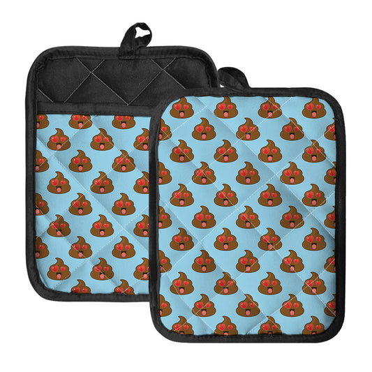 Lovely Poop Pattern Print Pot Holders With Pocket